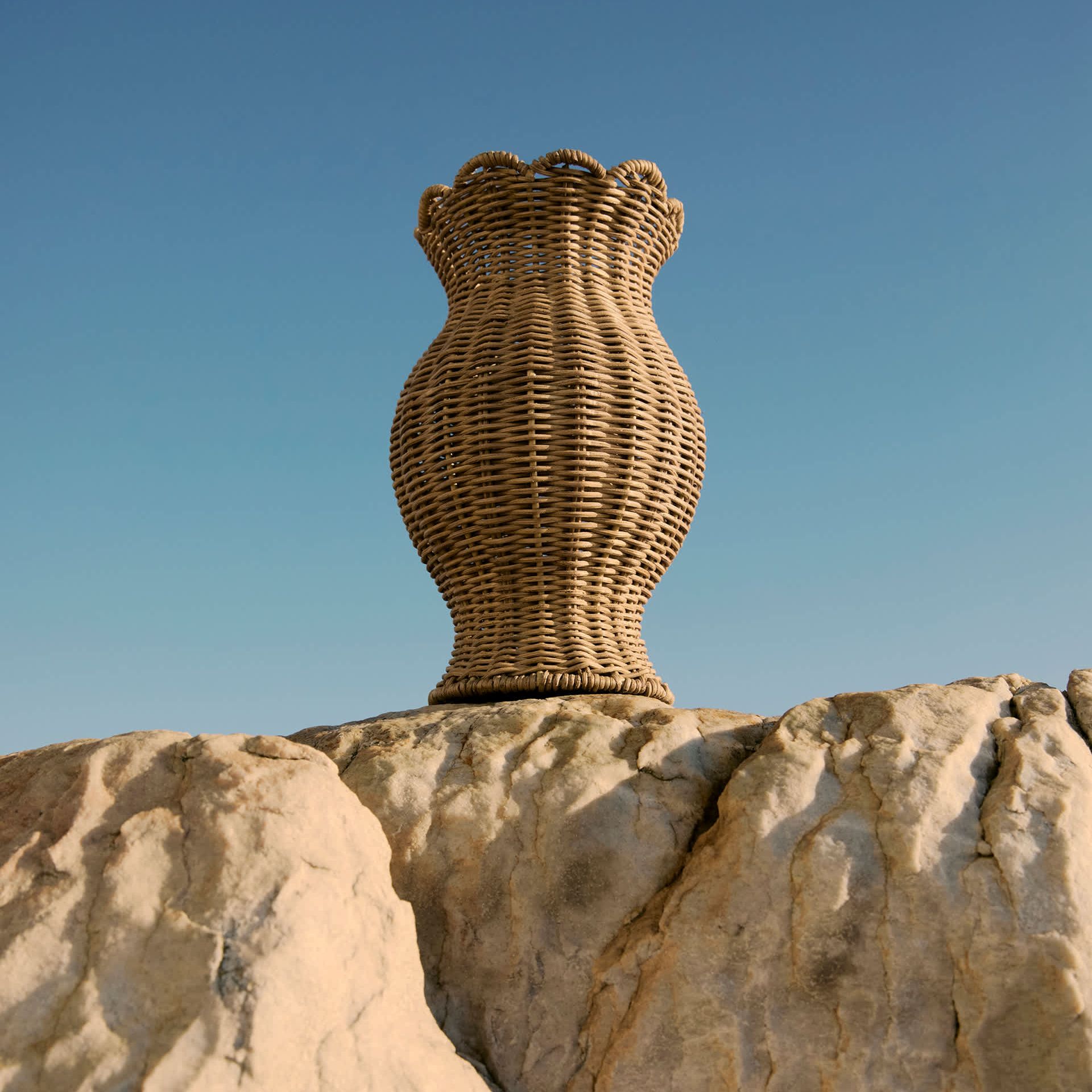 Wicker Scallop Vase