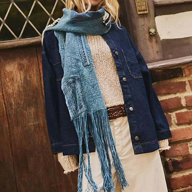 Free People denim scarf