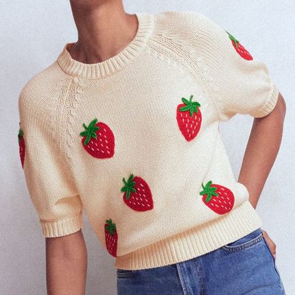 Boden Margot Strawberry Knitted T-Shirt