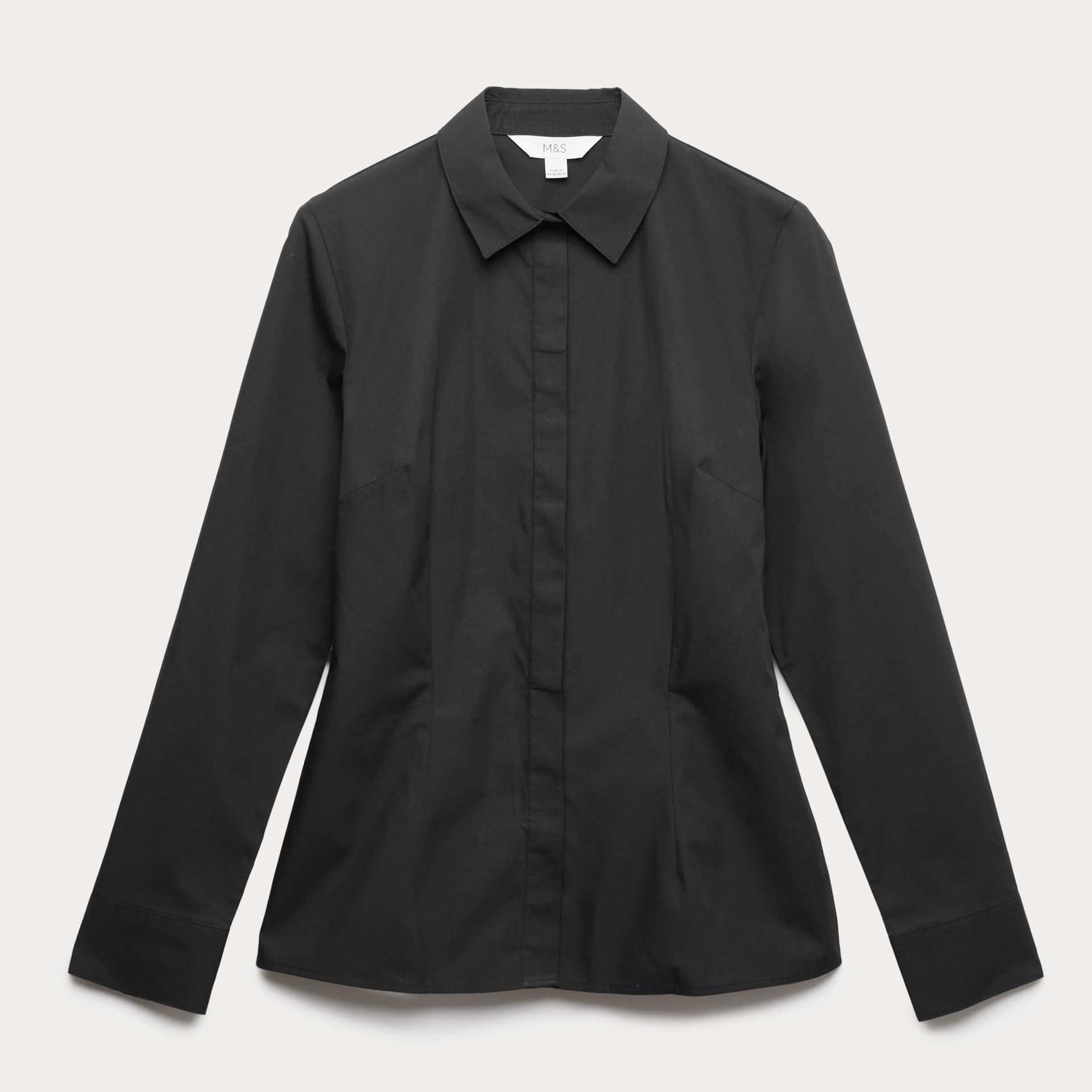 Cotton Rich Collared Fitted Shirt