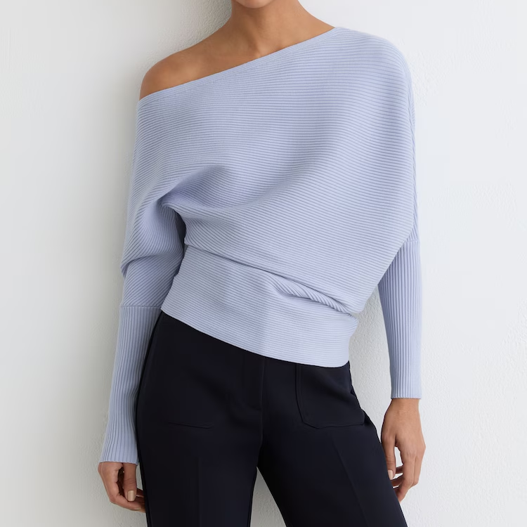 Reiss, Lorna Asymmetric Draped Knitted Jumper