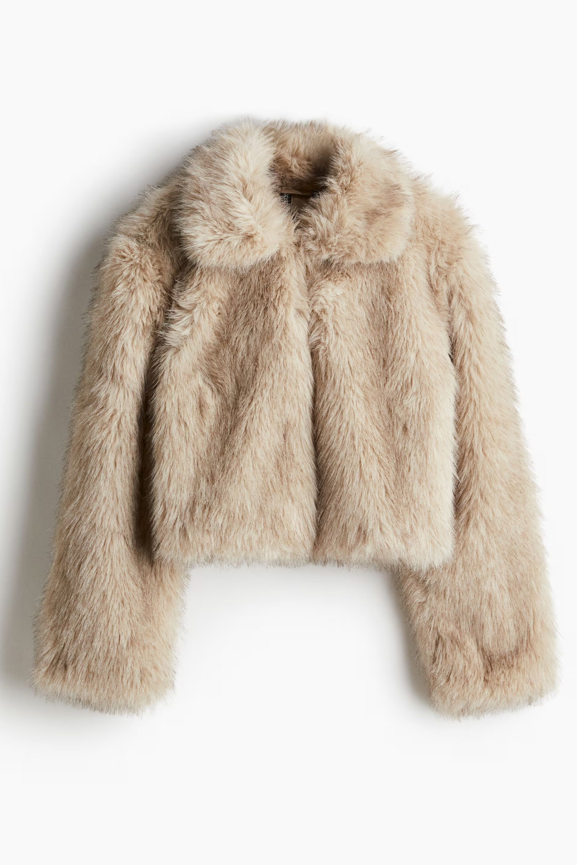 H&M cropped faux fur jacket
