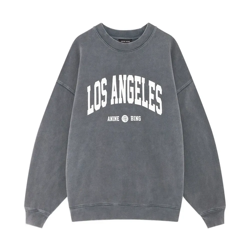 Anine Bing Miles Sweatshirt Los Angeles University - Washed Grey | Xs