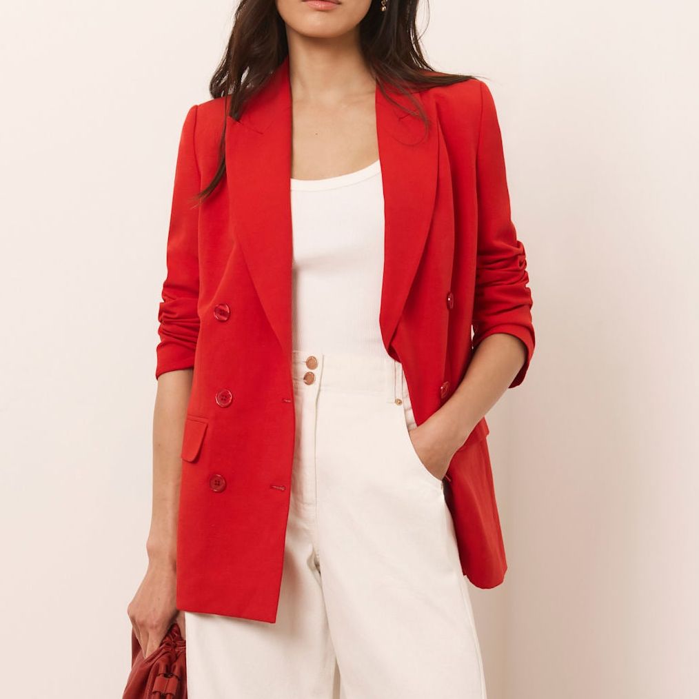 Red Double Breasted Blazer