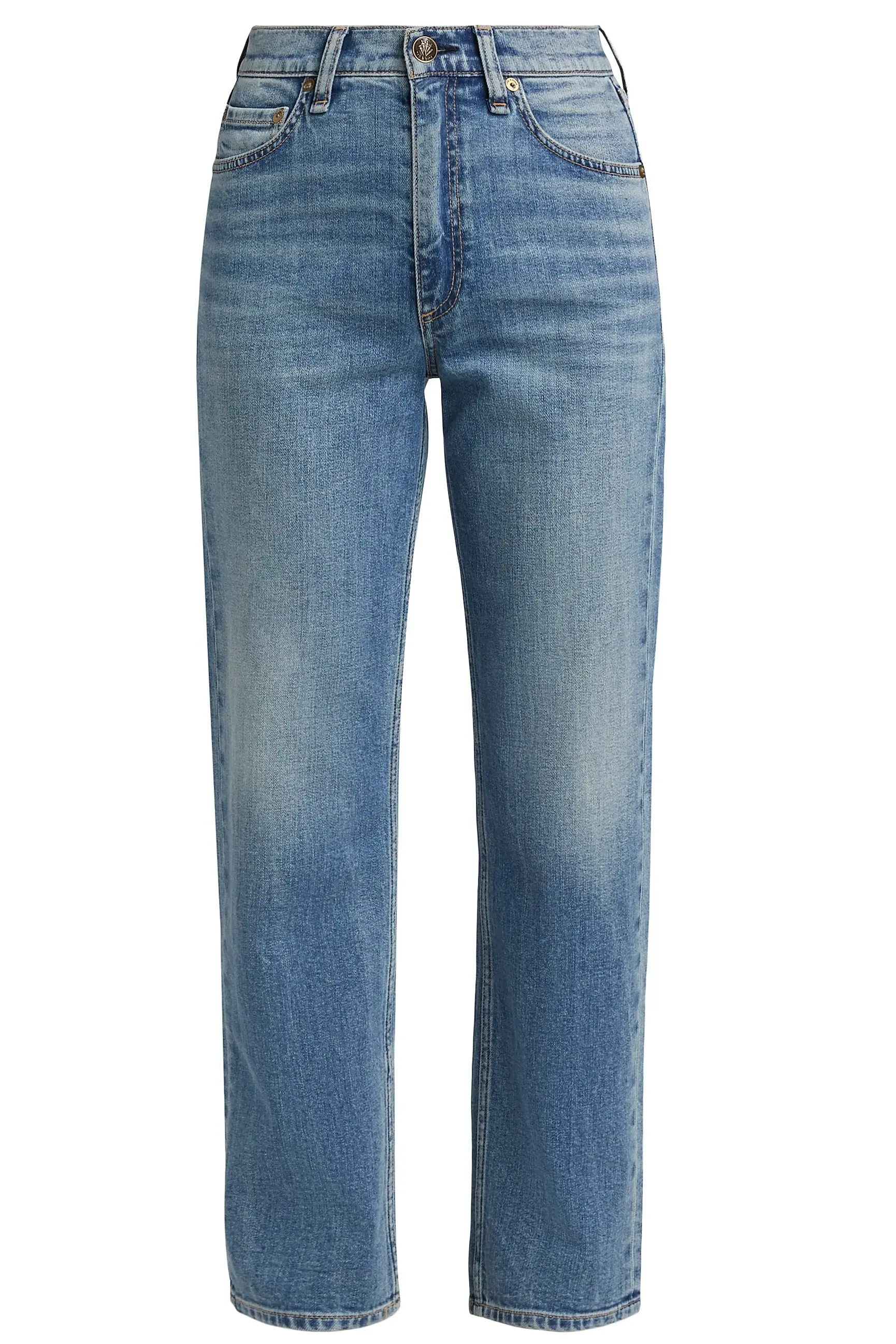 Harlow Mid-Rise Straight Ankle Jeans
