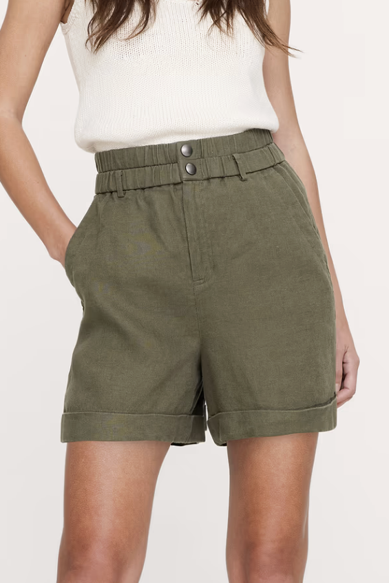 Banana Republic, 3.5" Linen Double-Waistband Shorts