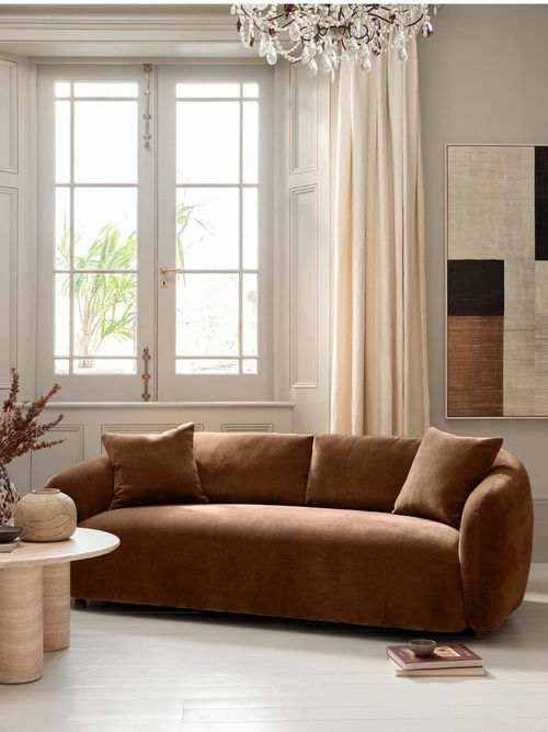 Barker and Stonehouse Cocoon Chenille 2 Seater Curved Sofa