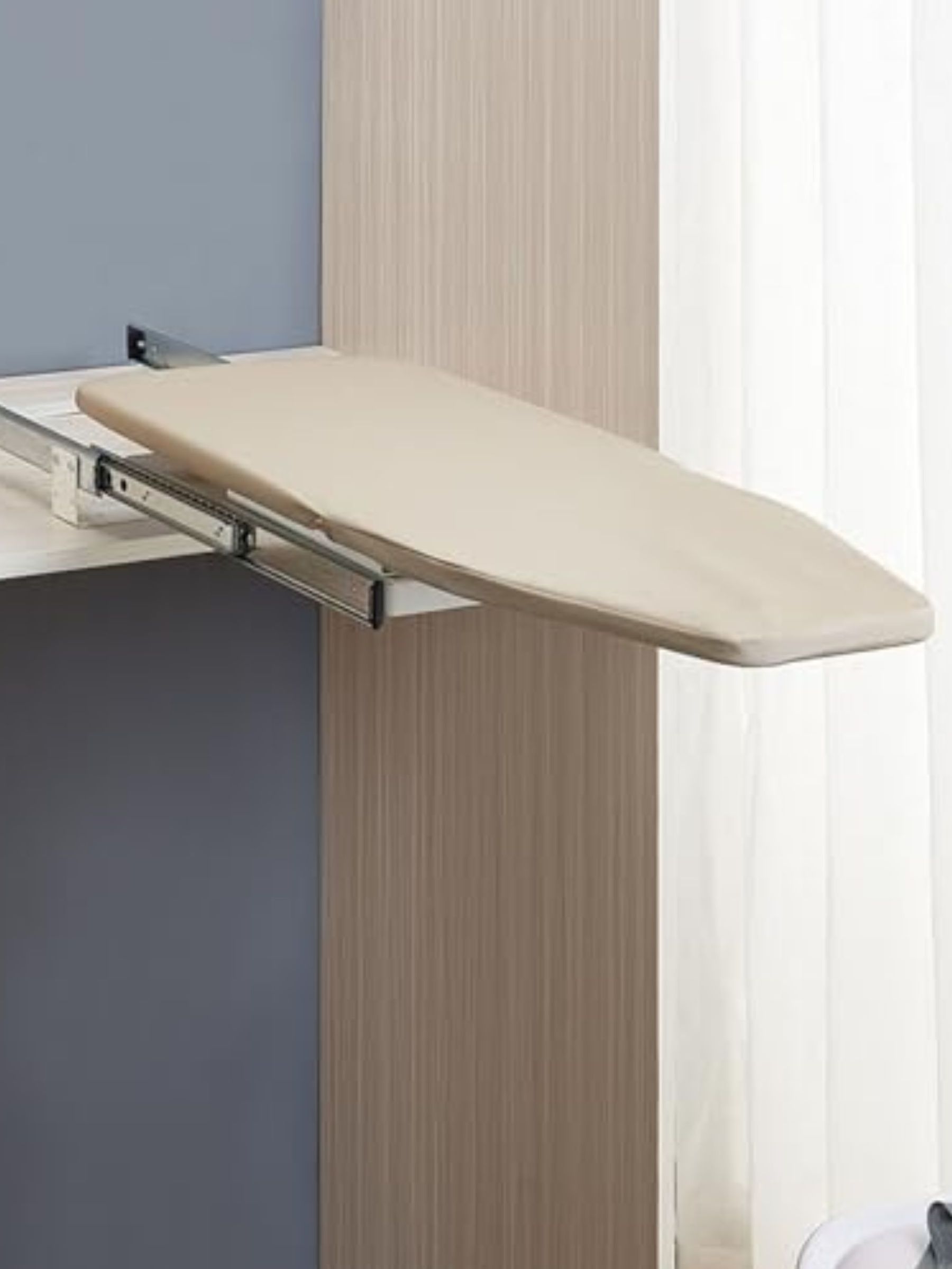 Tcatec Pull Out Folding Ironing Board 180&amp;deg; Rotation Wardrobe Ironing Board Space Saving Drawer Ironing Platform 82 X 31cm With Heat-Resistant Sliding Pressing Platform Hidden