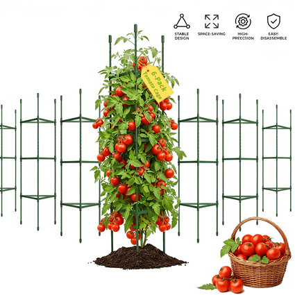6-Pack Tomato Cage for Garden Plant Support- Up To51.2"h&amp;times;11.8"w Garden Stakes Tomato Cage, Tomato Trellis for Potted Plants, Tomato Cages Plant Stakes for Climbing Vegetables Plants Flowers