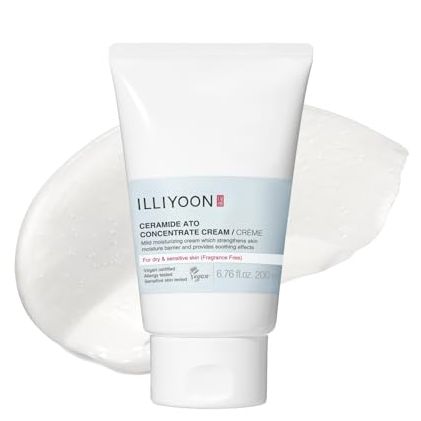 Illiyoon Ceramide Ato Concentrate Cream (200ml, 6.76 Fl Oz) | Moisturizer for Dry&amp;amp;sensitive Skin, 100hr Hydration, Restoring Skin Barrier | Gentle for Infants and Adults | Vegan | Fragrance Free