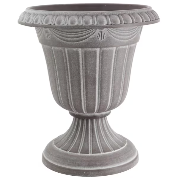 homedepot Traditional 16" x 18" Whitewash Plastic Urn
