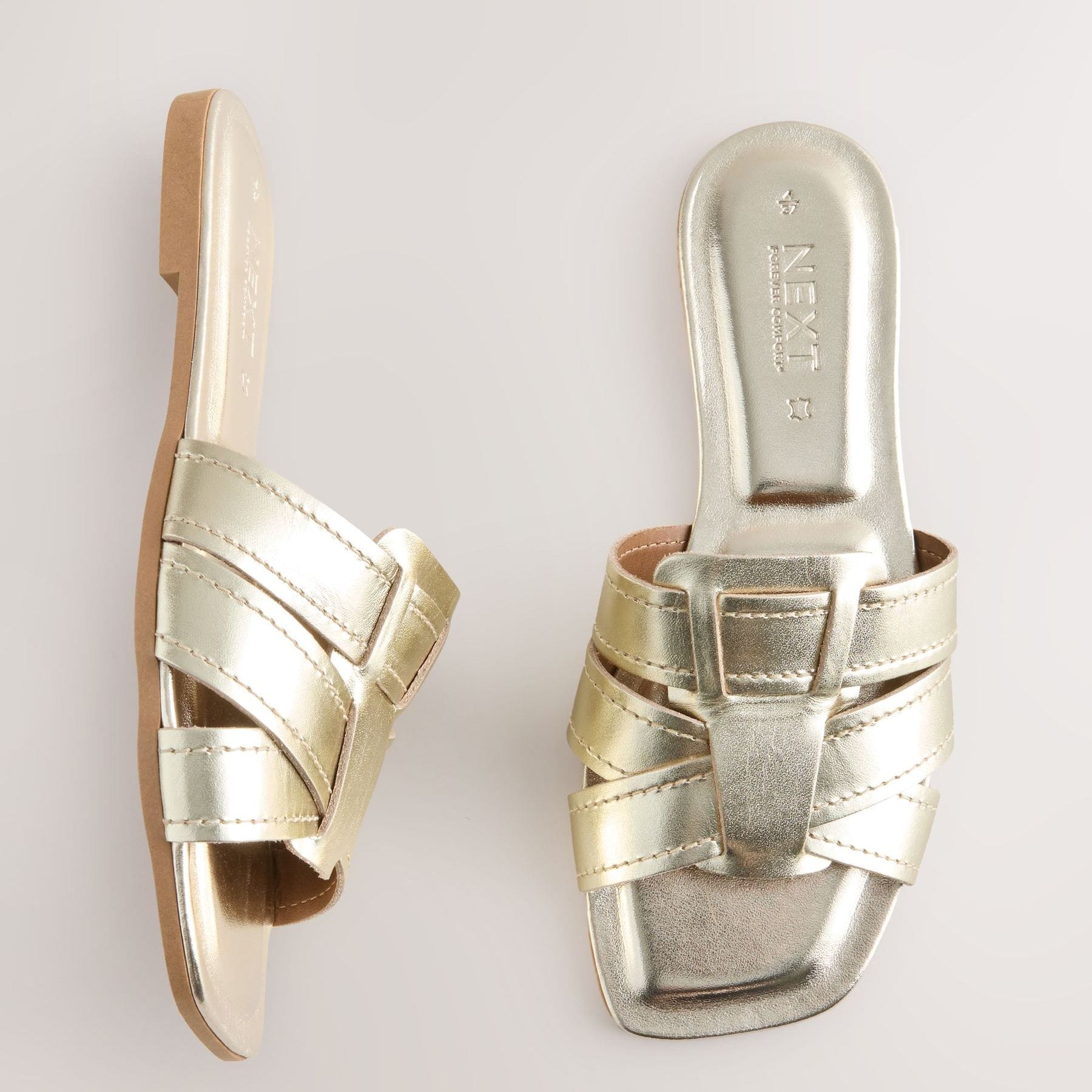 Gold Standard/wide Fit Forever Comfort&amp;reg; Stitched Mule Sandals