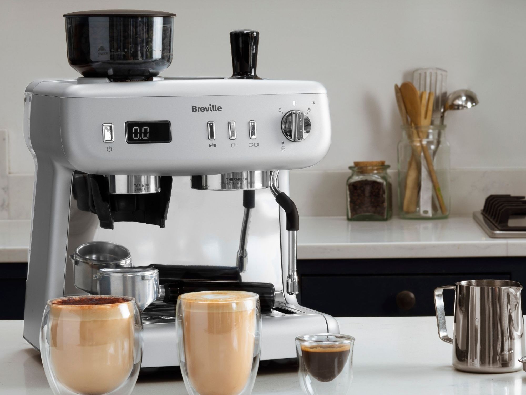 Machine à Café Breville Barista Max+ - Expresso, Latte, Cappuccino Avec Moulin Intégré 15 Bars