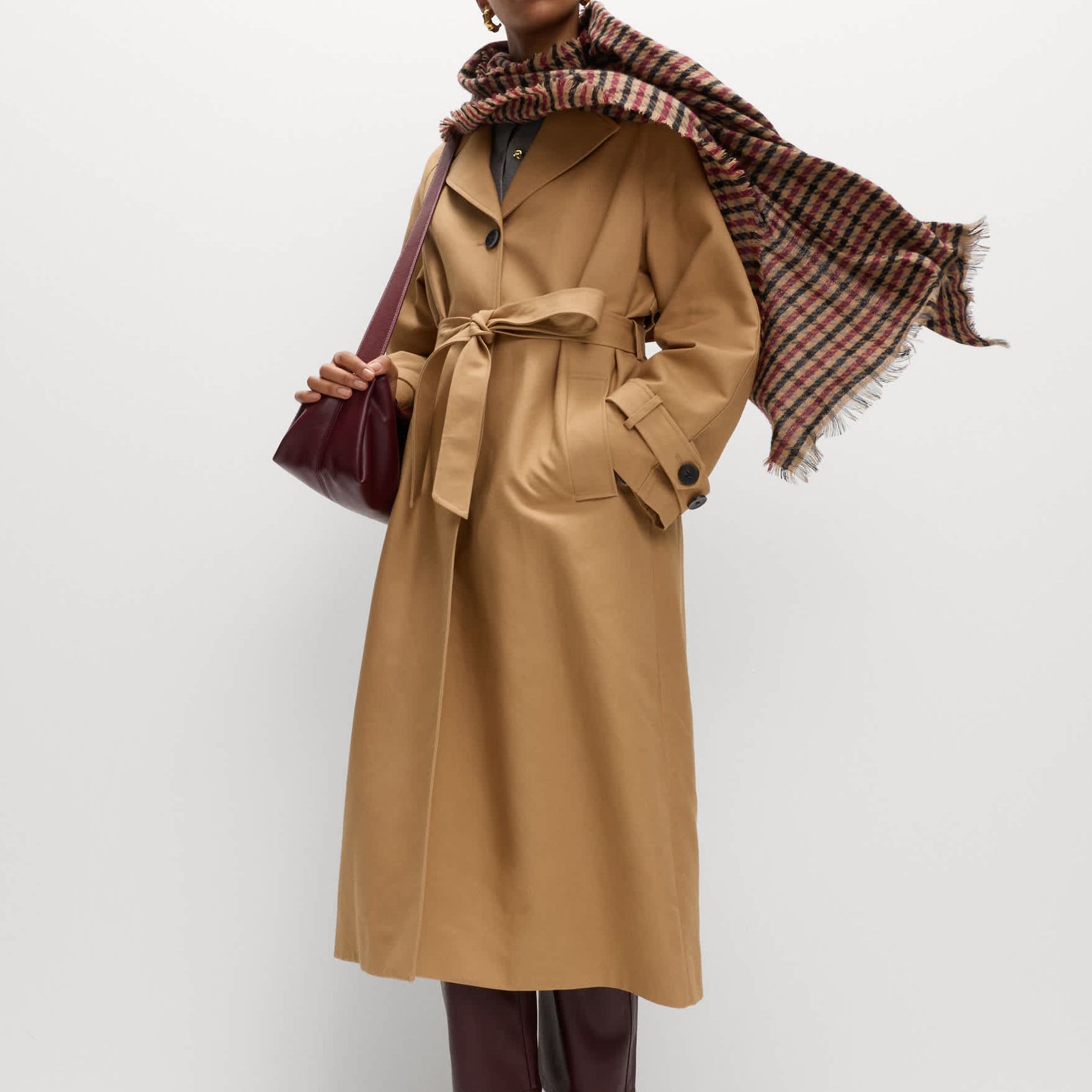 Cotton Rich Belted Longline Trench Coat