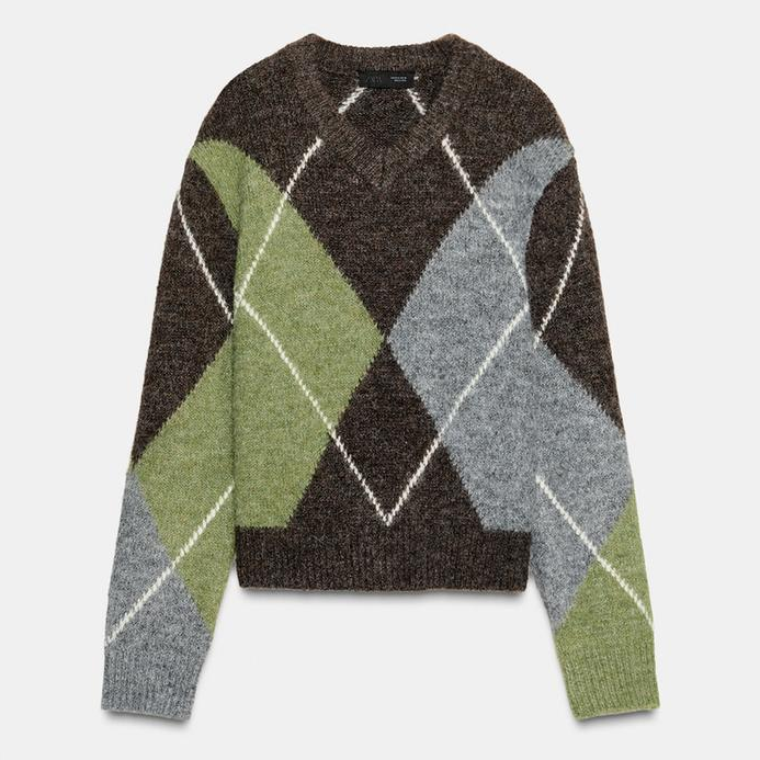 Zara argyle jumper