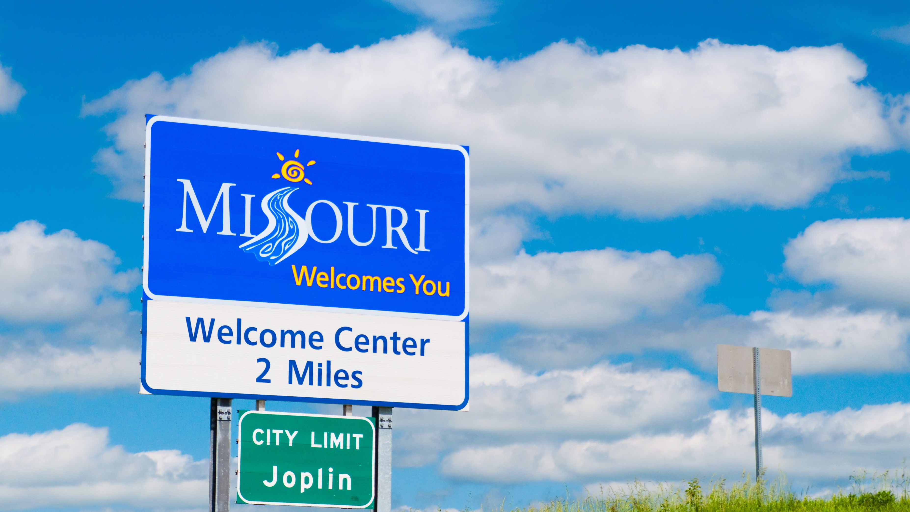 The Joplin, Missouri welcome sign seen as you drive into the city.