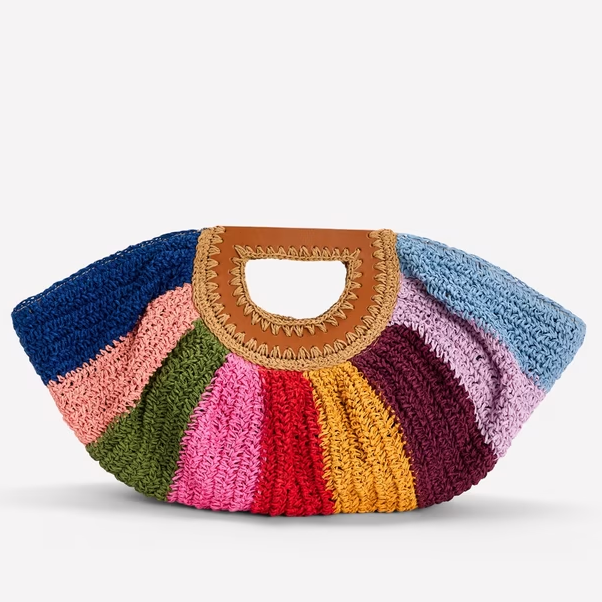 Boden raffia multicoloured clutch bag