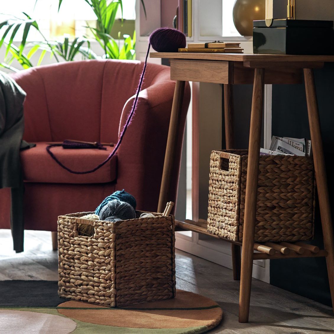 Habitat Set of 2 Hyacinth Square Basket