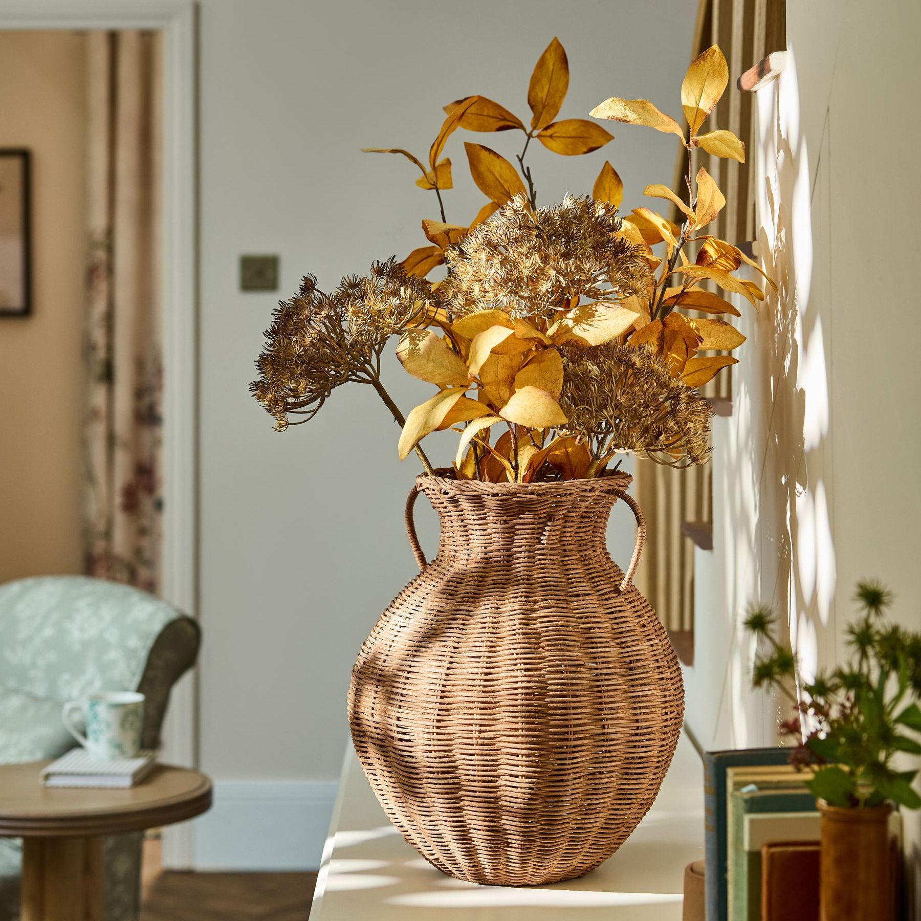 Laura Ashley Natural Wicker Large Vase - Size One