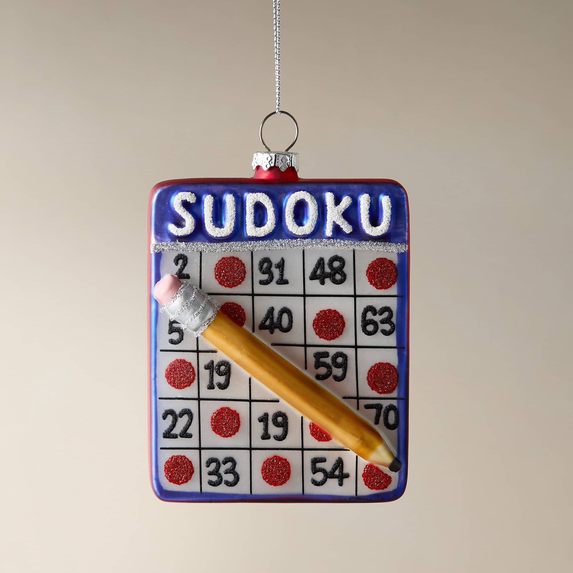 Glass Hanging Sudoku Decoration