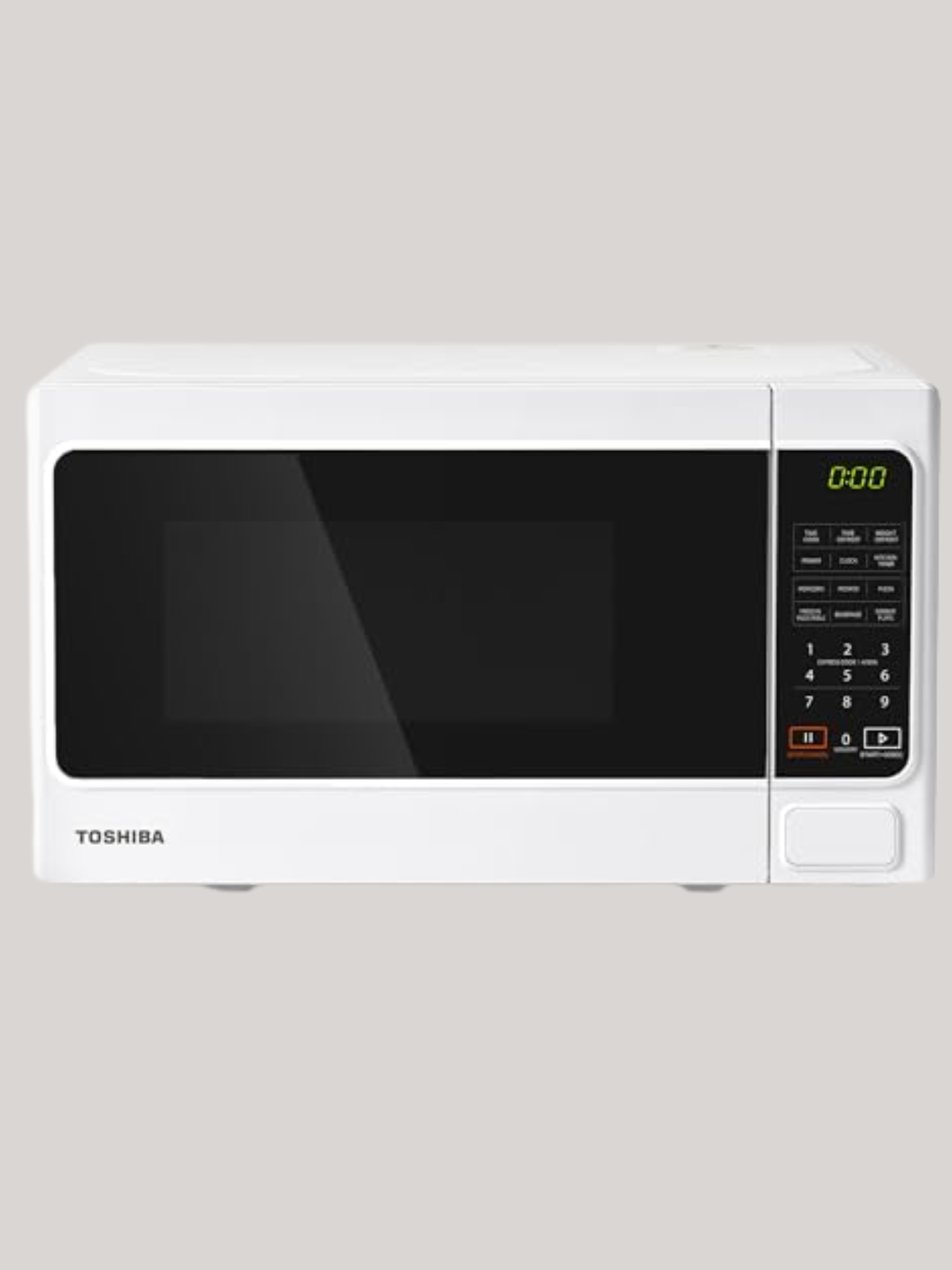 Toshiba 20 Liter 800w Digital Solo Small Microwave With 11 Power Levels, One-Touch Express Cook With 6 Preset Recipe, Defrost, Digital Display, Perfect for 9'' Pizza, Easy Clean, White- Mm-Em20p(wh)