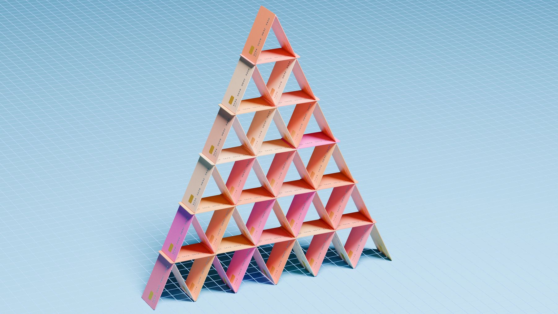 House of cards made of credit cards
