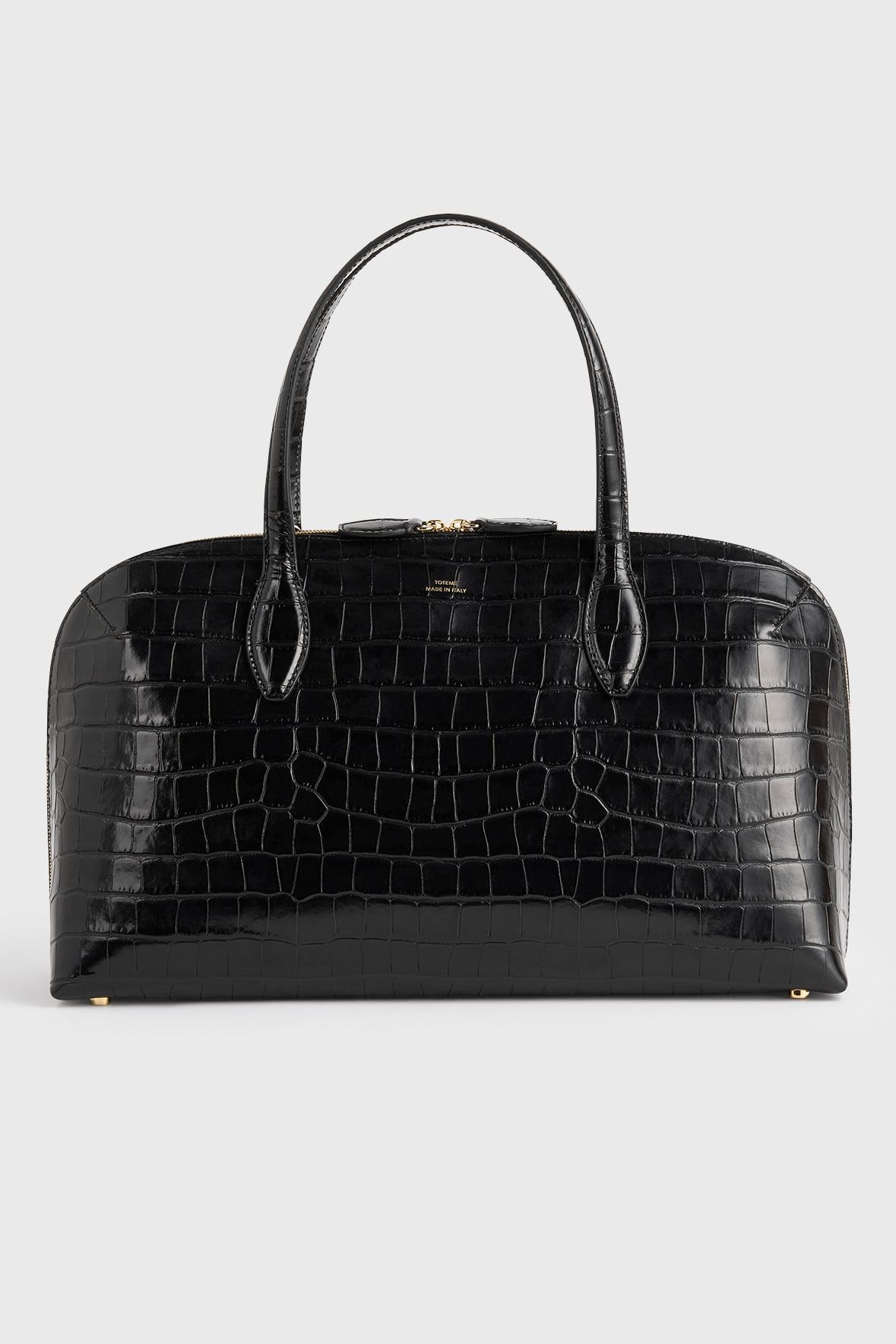 Medium Croco-Embossed Day Tote Black