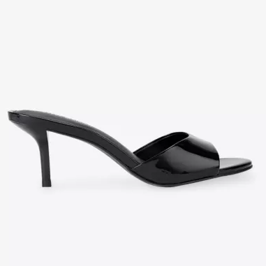 Selfridges, Black Leather Heeled Mules