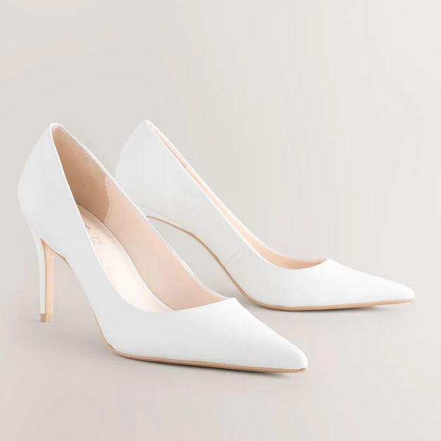 Next, White Leather Court Shoes