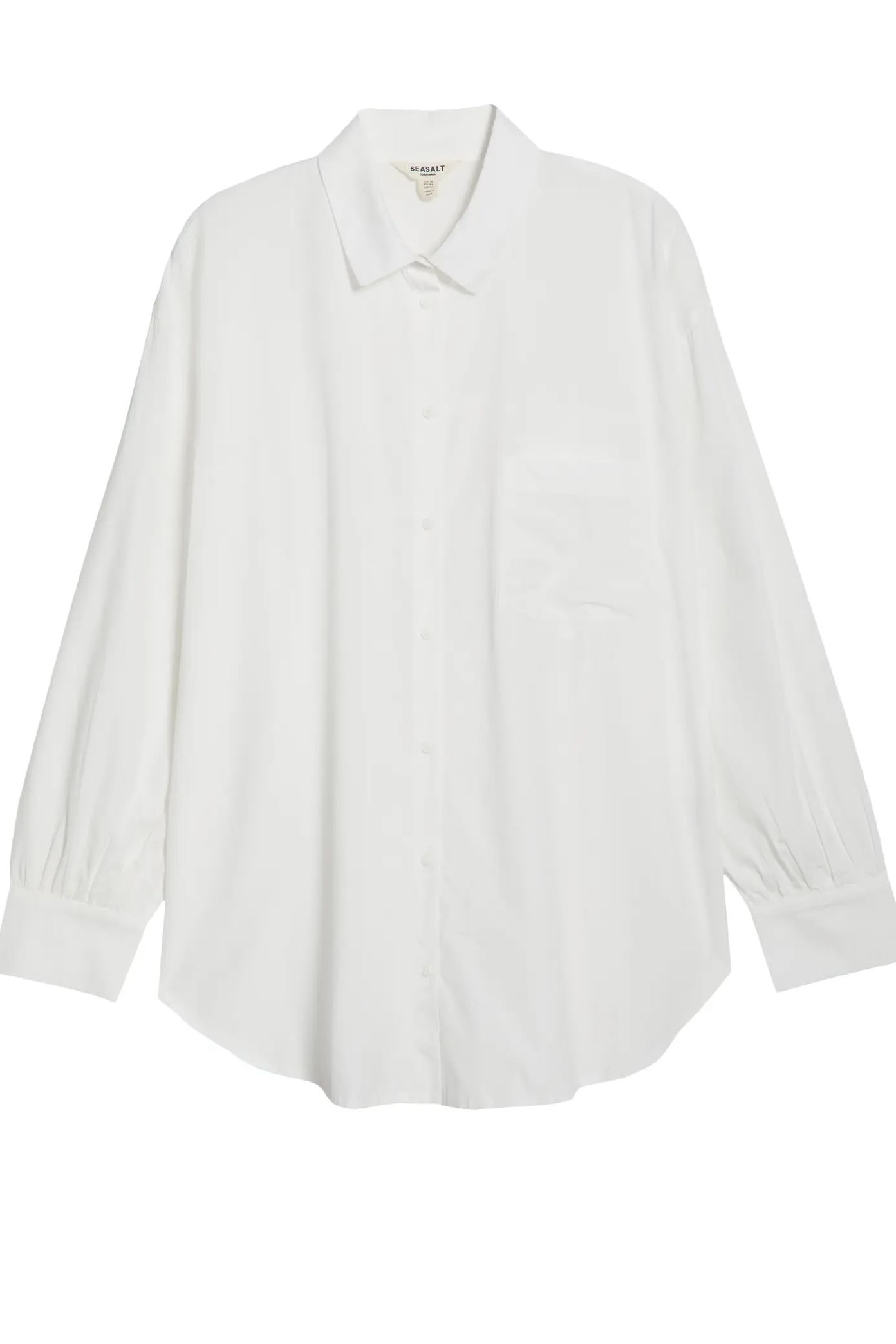 Seasalt Cornwall Sea Path Oversize Organic Cotton Poplin Button-Up Shirt