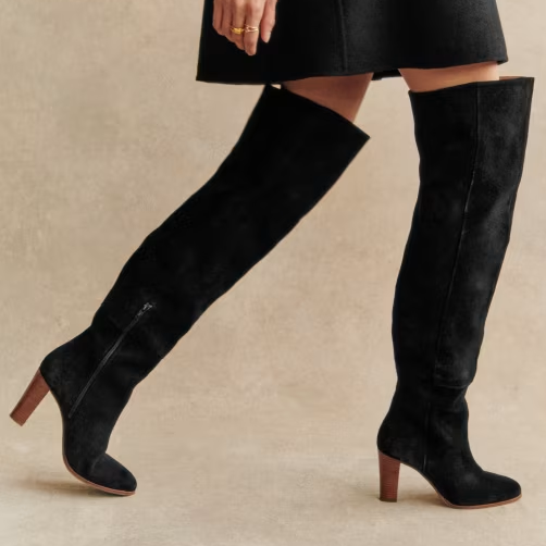 S&amp;eacute;zane black thigh high boots