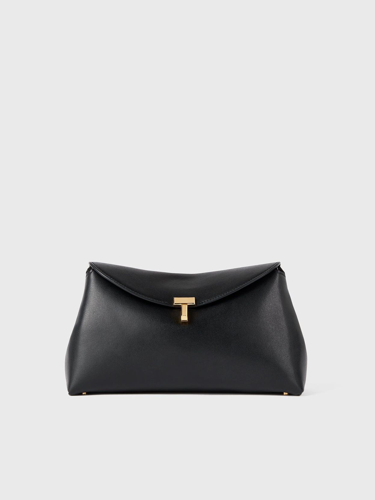 T-Lock Leather Clutch Black - One Size
