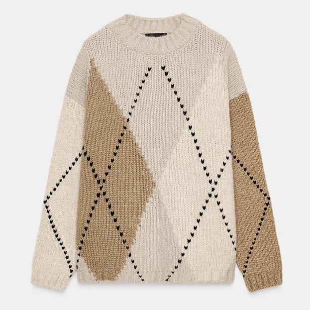 Zara argyle jumper