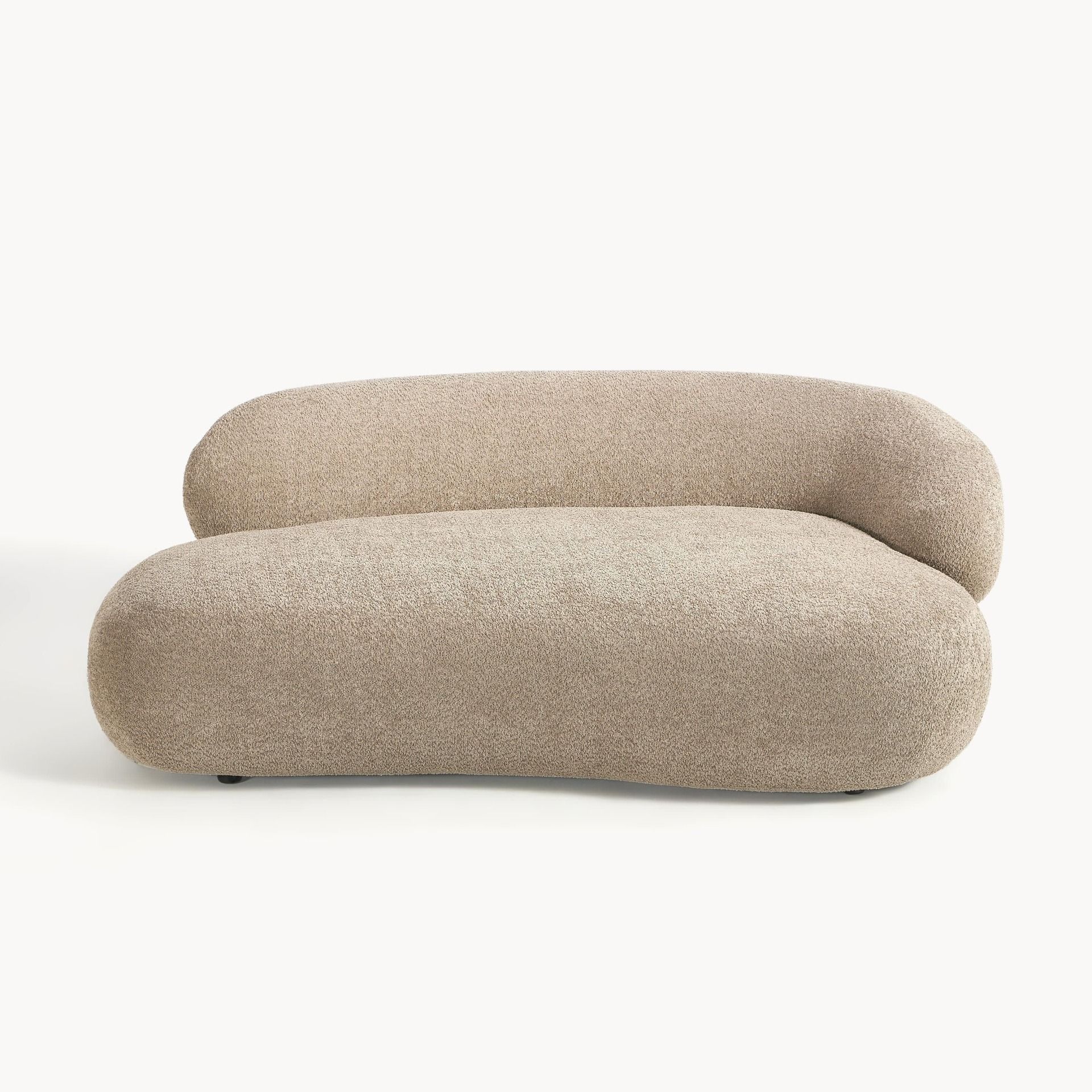 Teddy Boucl&amp;eacute; Sofa Alba (2-Seater) &amp;ndash; W 185 Cm X D 114 Cm, Backrest Right &amp;ndash; Teddy Boucl&amp;eacute; Beige