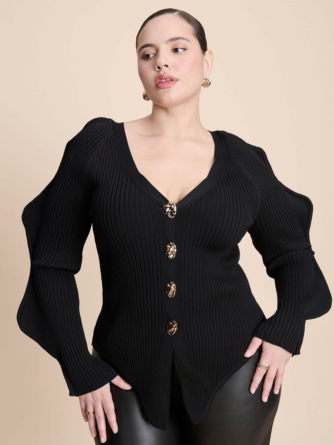 Rounded Sleeve Cardigan