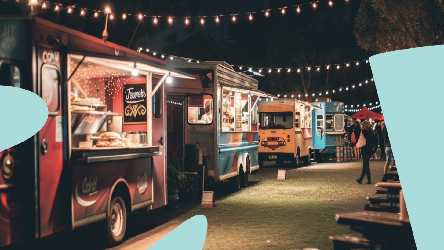 an image of the food trucks at Stratford Junction