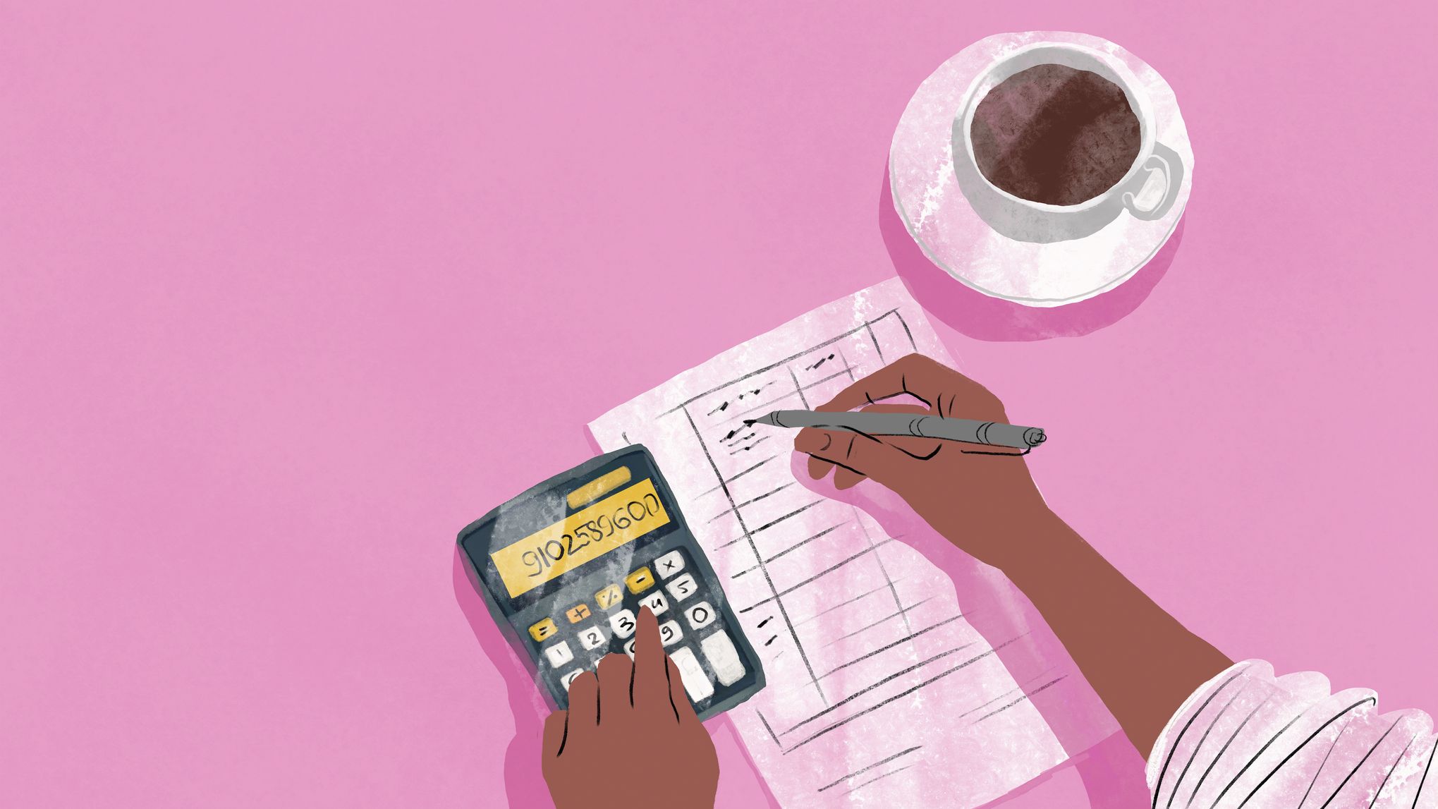 a woman doing a budget