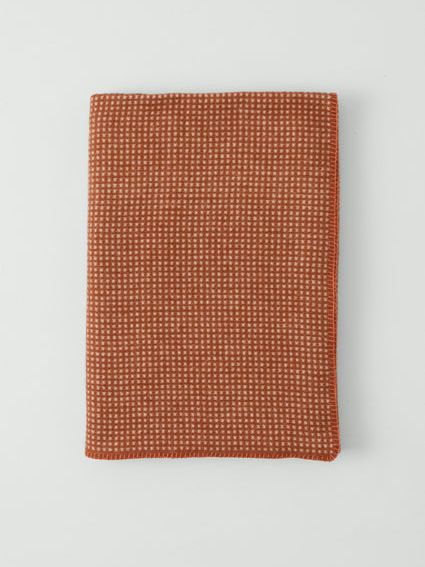 Jacquard Dot Wool Blanket | Rust