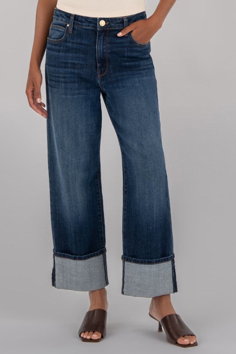 Sienna Cuffed Hem Wide Leg Jeans