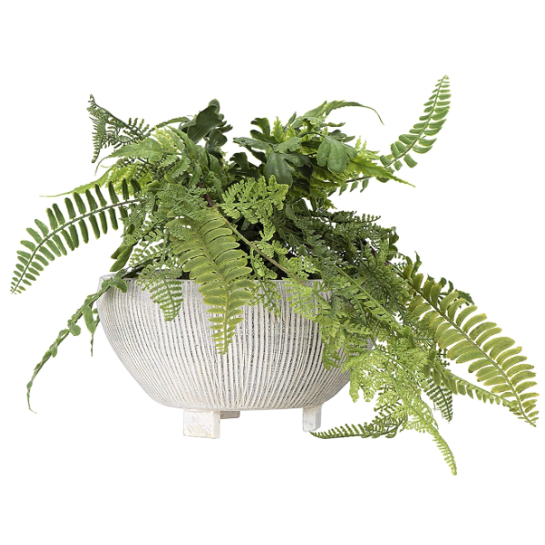 Small Distressed Footed Terracotta Planter