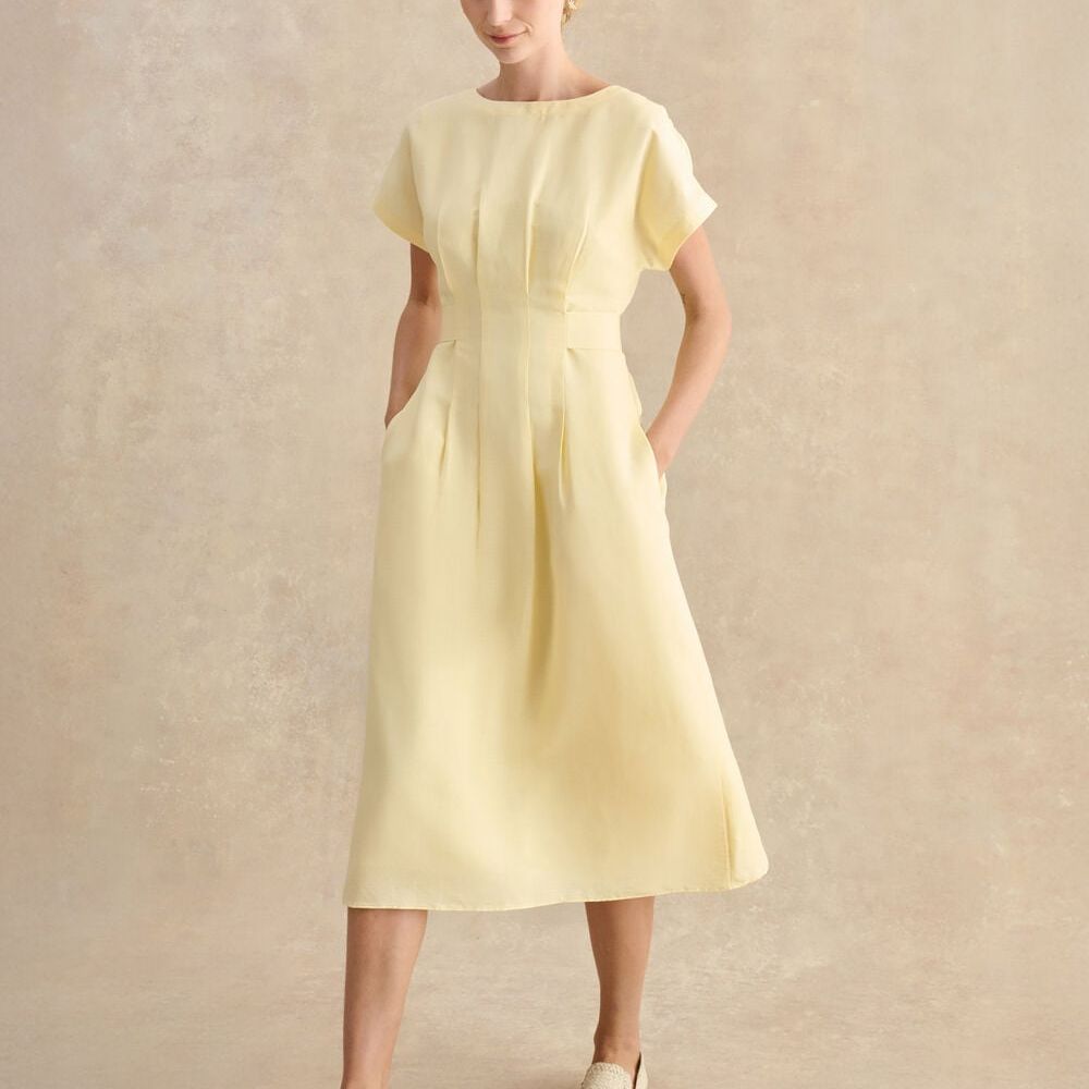 Petite Aliya Linen Blend Dress