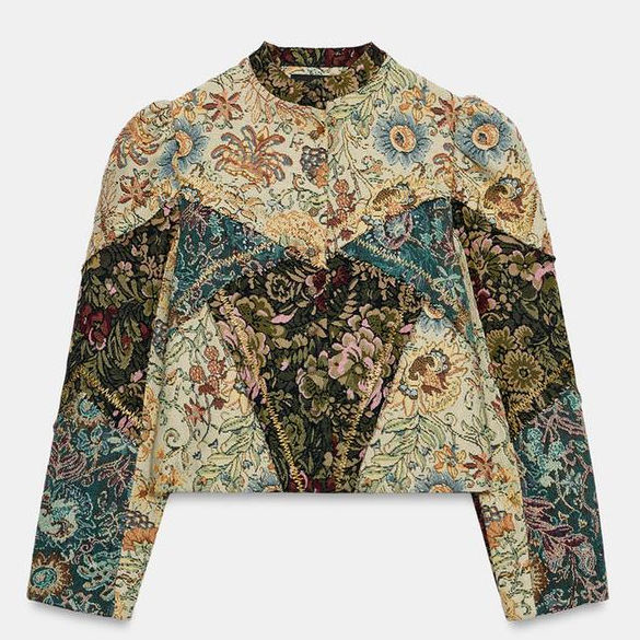 Zara, Floral Jacquard Jacket