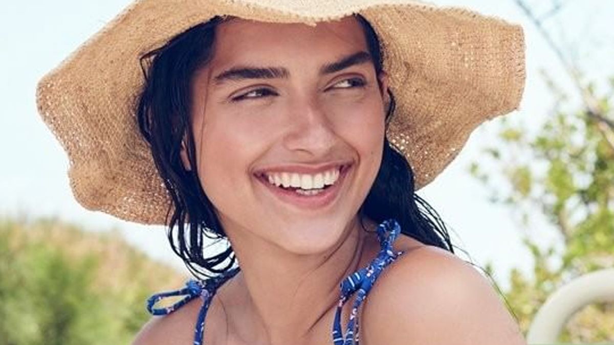 J CREW NEON SUPPORT À FIL FLORAL bikini 34B blanc rose baignade plage NEUF