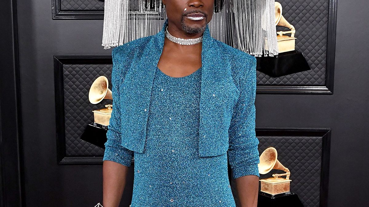 billy porter blue dress Wore 70,000 Crystals on the Grammys Red Carpet Maxi Dress Plus Size april material:100% cotton