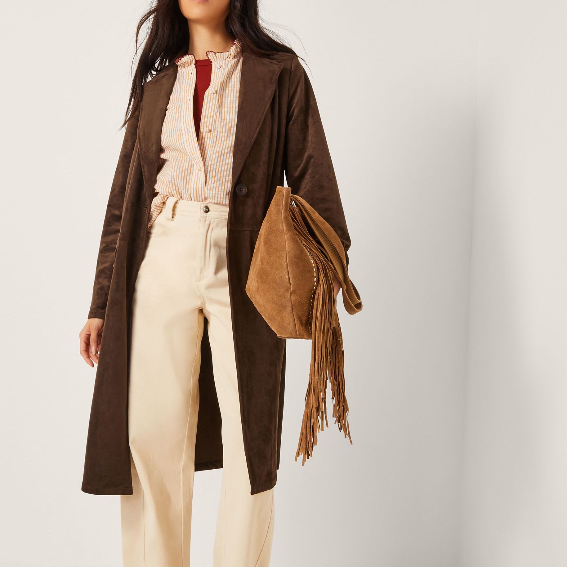 Suedette Trench Coat