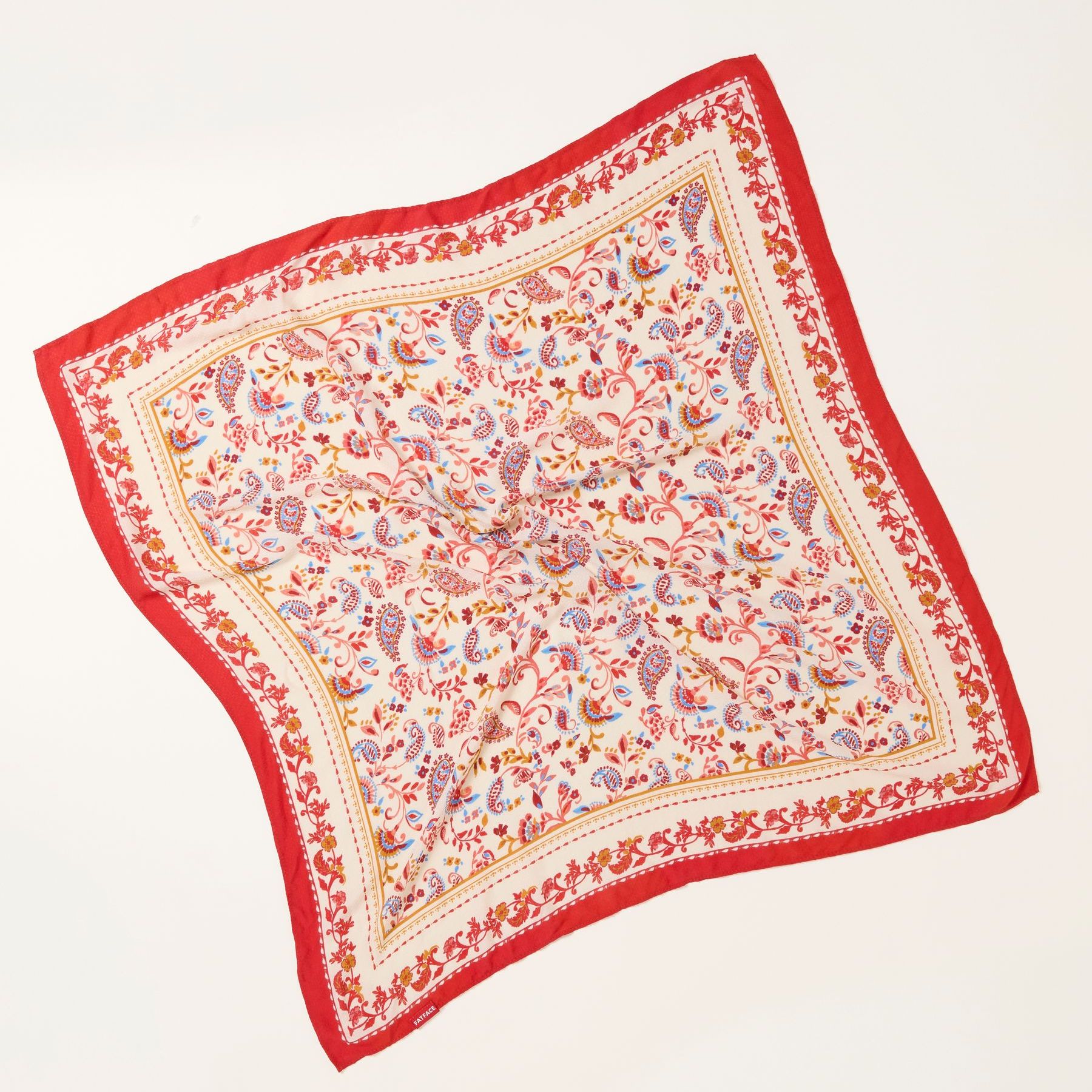 Red Paisley Square Scarf - Size One