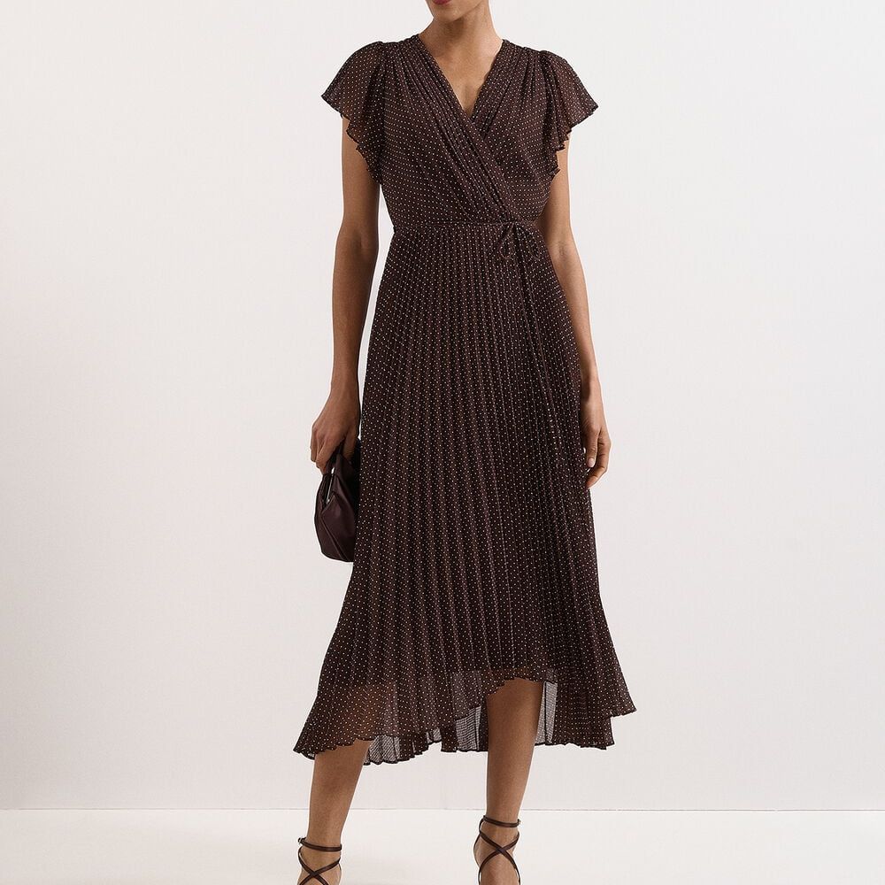 Louisa Polka Dot Wrap Midi Dress