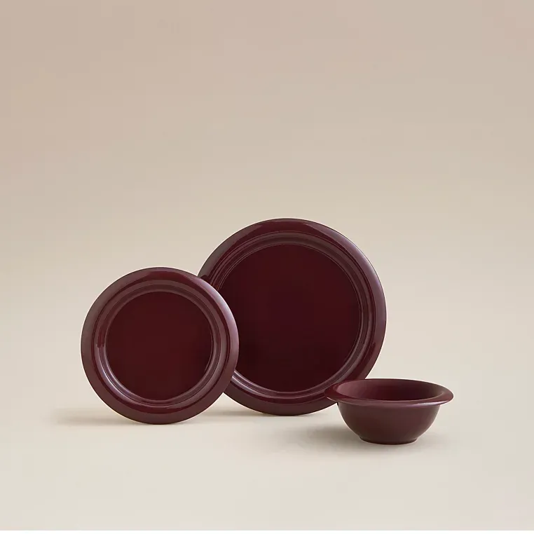 George Home, Burgundy Curved Dinner Set 12 Piece