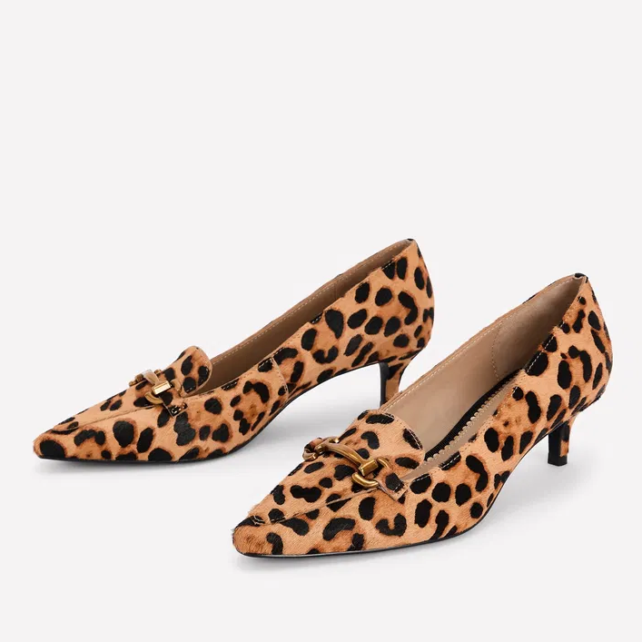 Boden leopard print loafer kitten heels