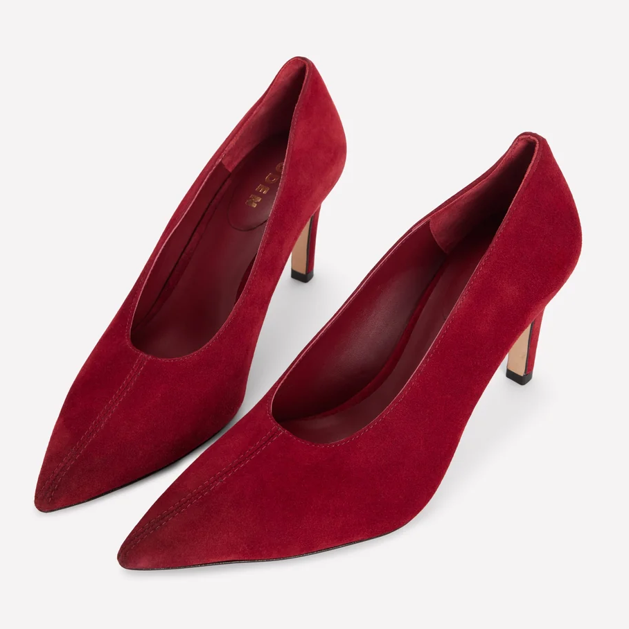 Boden, Red Pointed Court Shoes